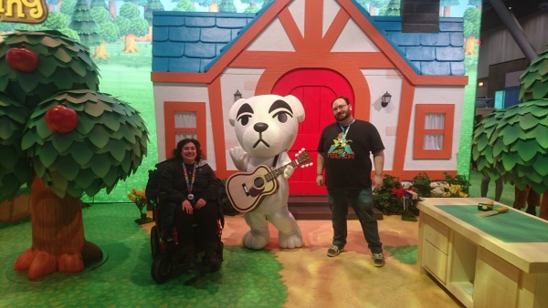 Animal Crossing Shifty and I at the Animal Crossing stall at PAX East.